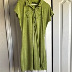 Prana Green Button-Up Women's Active Dress